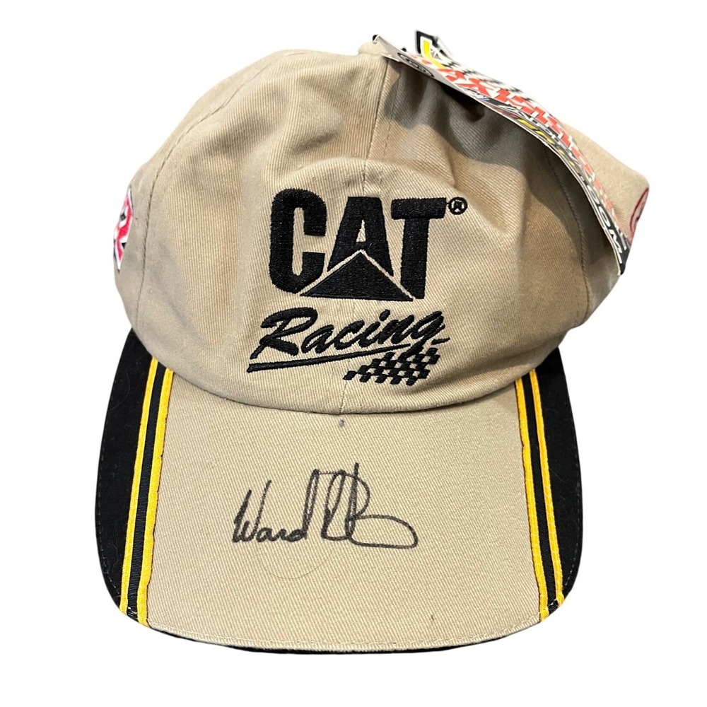 NOS Racing Champions CAT Racing Hat Signed Tan NASCAR Ward Burton #22 Dodge